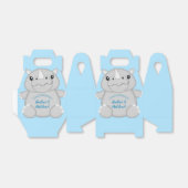 Rhino Baby Shower Blue Geschenkschachtel (Ungefaltet)