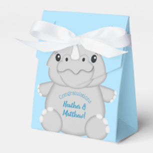 Rhino Baby Shower Blue Geschenkschachtel