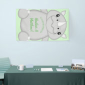 Rhino Baby Shower Green Banner (Messeveranstaltung)