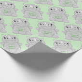 Rhino Baby Shower Green Geschenkpapier (Ecke)