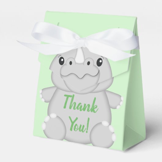 Rhino Baby Shower Green Geschenkschachtel (Vorderseite)