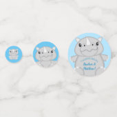 Rhino Baby Shower Safari Blue Konfetti (Vorderseiten)
