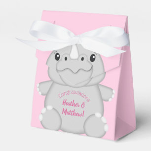 Rhino Baby Shower Safari Pink Girl Geschenkschachtel