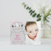 Rhino Baby Shower Safari Pink Girl Postkarte (Stehend Vorderseite)