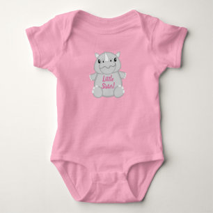 Rhino Baby Shower Safari Pink Girl Strampler