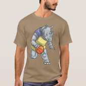 Rhino Basketball-Spieler Basketball T-Shirt (Vorderseite)