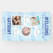 Rhino Begrüßung 1. Geburtstag Foto Banner (Horizontal)