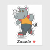 Rhino bei Ice Skaten mit Ice-Skaten Aufkleber (Blatt)