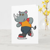 Rhino bei Ice Skaten mit Ice-Skaten Karte (Gelbe Blume)