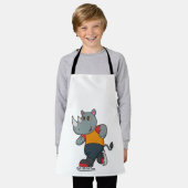 Rhino bei Ice Skaten mit Ice-Skaten Schürze (Getragen)