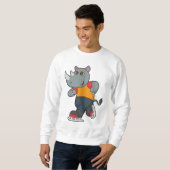Rhino bei Ice Skaten mit Ice-Skaten Sweatshirt (Vorne ganz)