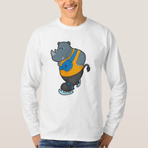 Rhino bei Ice Skaten mit Sling-Tasche T-Shirt