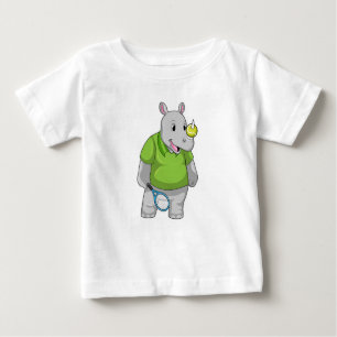 Rhino bei Tennis mit Tennisball Baby T-shirt
