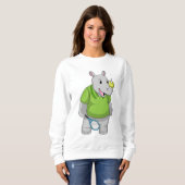 Rhino bei Tennis mit Tennisball Sweatshirt (Vorne ganz)