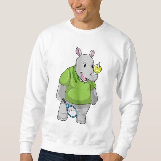 Rhino bei Tennis mit Tennisball Sweatshirt (Vorderseite)