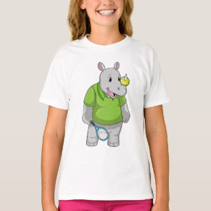 Rhino bei Tennis mit Tennisball T-Shirt