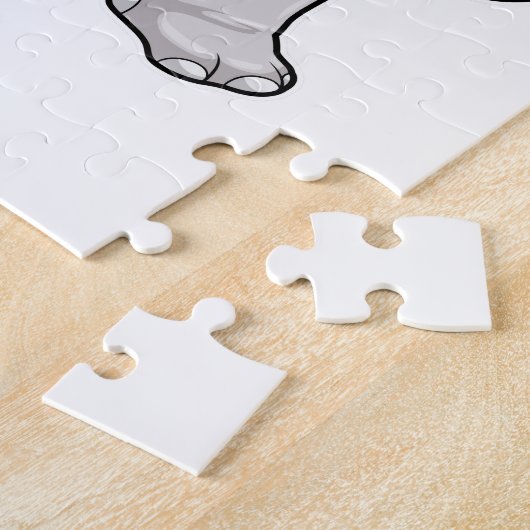 Rhino beim Boxen mit Boxhandschuhen Puzzle (Seite)