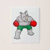 Rhino beim Boxen mit Boxhandschuhen Puzzle (Vertikal)