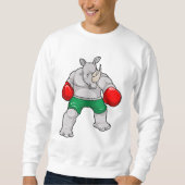 Rhino beim Boxen mit Boxhandschuhen Sweatshirt (Vorderseite)