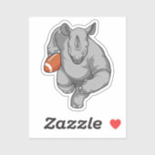 Rhino beim Fußballsport Aufkleber (Blatt)