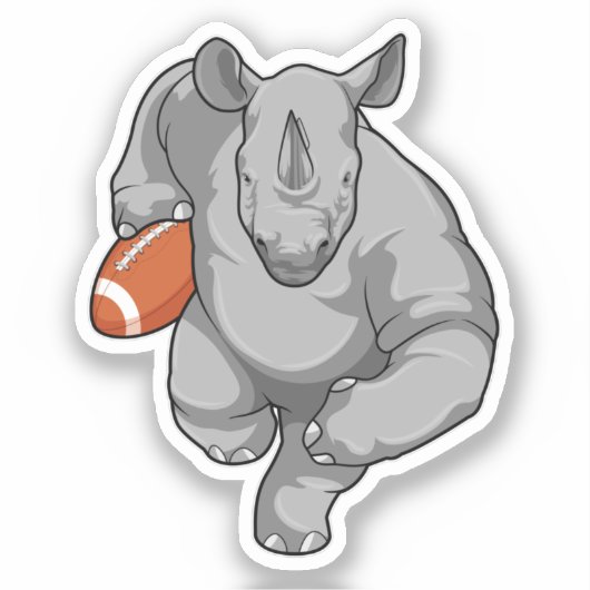 Rhino beim Fußballsport Aufkleber (Vorderseite)