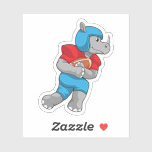 Rhino beim Fußballsport Aufkleber