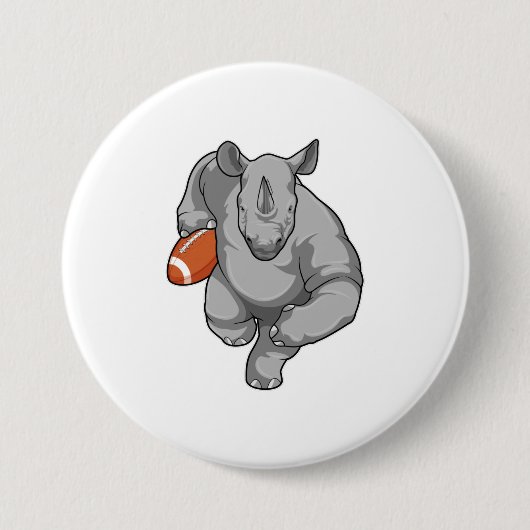 Rhino beim Fußballsport Button (Vorderseite)