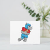 Rhino beim Fußballsport Postkarte (Stehend Vorderseite)