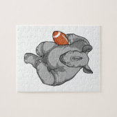 Rhino beim Fußballsport Puzzle (Horizontal)