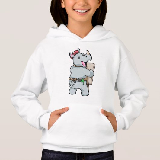 Rhino beim Malen mit Farben Hoodie (Vorderseite)