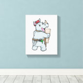 Rhino beim Malen mit Farben Leinwanddruck (Insitu (Holzboden))