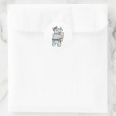 Rhino beim Malen mit Farben Runder Aufkleber (Tasche)