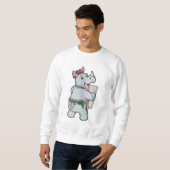 Rhino beim Malen mit Farben Sweatshirt (Vorne ganz)