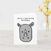 Rhino Birthday Card Karte (Gelbe Blume)