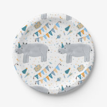 Rhino Birthday Party Paper Tellers, 7"