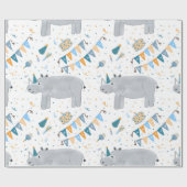 Rhino Birthday Wrapping Paper Geschenkpapier (Flach)