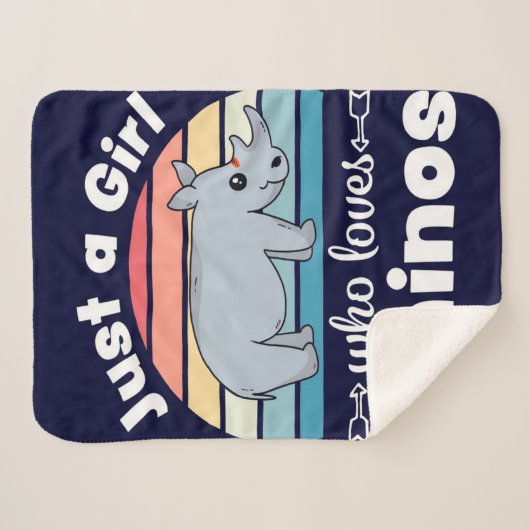 Rhino Blanket Throw | Niedliche Geschenkidee Sherpadecke (Vorderseite (Horizontal))