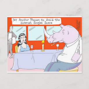 Rhino Blind Date Lustige T-Shirts Tassen & Geschen Postkarte