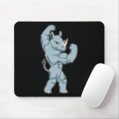 Rhino Bodybuilder Bodybuilding Sport  Mousepad (Mit Mouse)