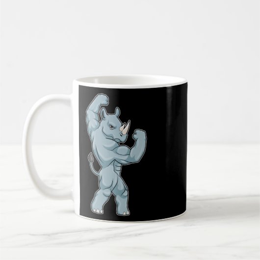 Rhino Bodybuilder Bodybuilding Sports Kaffeetasse (Links)