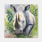 Rhino Botanisches Portrait Magnet (Vorne)