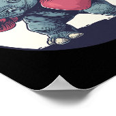 Rhino Boxen mit roten Boxhandschuhen Poster (Ecke)