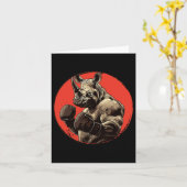 Rhino Boxer Fighter Boxing Karte (Gelbe Blume)