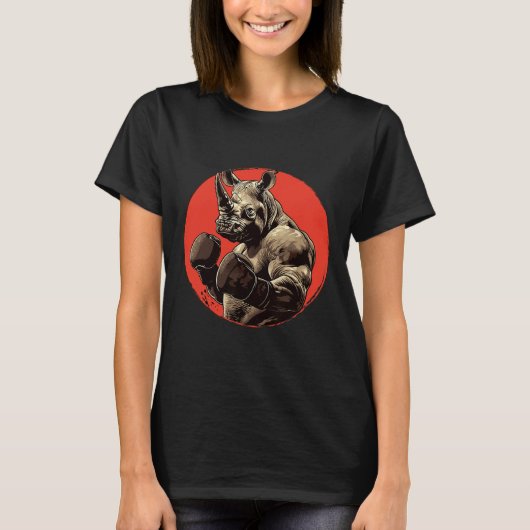 Rhino Boxer Fighter Boxing T-Shirt (Vorderseite)