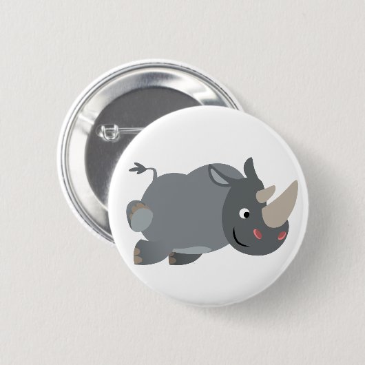 Rhino Button-Abzeichen für niedliche Cartoon Button (Vorne & Hinten)