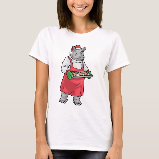 Rhino Christmas Baker T-Shirt (Vorderseite)