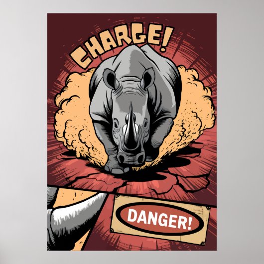 Rhino-Comic - Wilder Power und Gefahr Poster (Vorne)