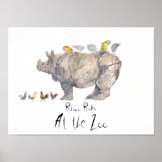 RHINO copy, Rhino Rides at the Zoo Poster (Vorne)