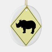 Rhino Crossing Sign Keramik Ornament (Rechts)