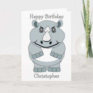 Rhino Design Geburtstag Karte